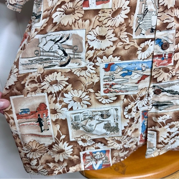 Vintage 60’s Van Heusen 417 Barkcloth Retro Hawaiian Resortwear Shirt - Picture 7 of 11